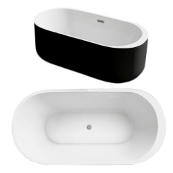 WANNA WOLNOSTOJĄCA VOX 501 CZARNA PRZELEW CHROM 170x80 CM VOX-501-BL-170