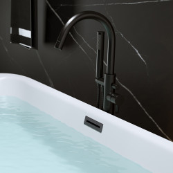WANNA WOLNOSTOJĄCA VIANA 511C BIAŁA PRZELEW CZARNY 170x80 CM VIANA-511C-P-BL