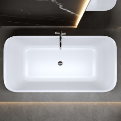 WANNA WOLNOSTOJĄCA VIANA 511C BIAŁA PRZELEW CHROM 170x80 CM VIANA-511C-170X80