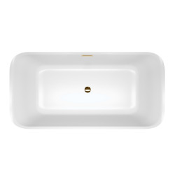 WANNA WOLNOSTOJĄCA VIANA 511B BIAŁA PRZELEW ZŁOTY 160x80 CM VIANA-511B-P-GL