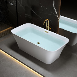 WANNA WOLNOSTOJĄCA VIANA 511B BIAŁA PRZELEW ZŁOTY 160x80 CM VIANA-511B-P-GL
