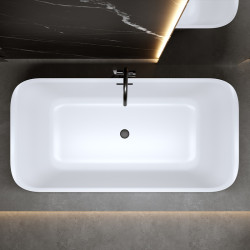WANNA WOLNOSTOJĄCA VIANA 511B BIAŁA PRZELEW CZARNY 160x80 CM VIANA-511B-P-BL