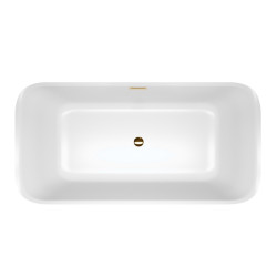 WANNA WOLNOSTOJĄCA VIANA 511A BIAŁA PRZELEW ZŁOTY 150x75 CM VIANA-511A-P-GL