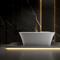 WANNA WOLNOSTOJĄCA VIANA 511A BIAŁA PRZELEW ZŁOTY 150x75 CM VIANA-511A-P-GL