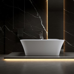 WANNA WOLNOSTOJĄCA VIANA 511A BIAŁA PRZELEW CHROM 150x75 CM VIANA-511A-150X75