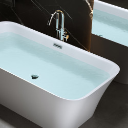 WANNA WOLNOSTOJĄCA VIANA 511A BIAŁA PRZELEW CHROM 150x75 CM VIANA-511A-150X75