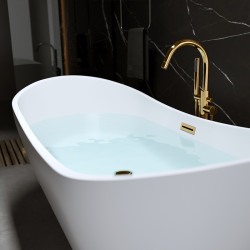 WANNA WOLNOSTOJĄCA RICA 513D BIAŁA PRZELEW ZŁOTA 180x80 CM RICA-513D-P-GL