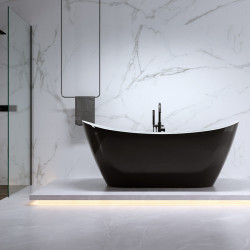 WANNA WOLNOSTOJĄCA RICA 513C CZARNA PRZELEW CHROM 170x75 CM RICA-513C-BL-170X75