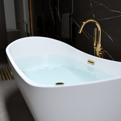 WANNA WOLNOSTOJĄCA RICA 513B BIAŁA PRZELEW ZŁOTY 160x75 CM RICA-513B-P-GL