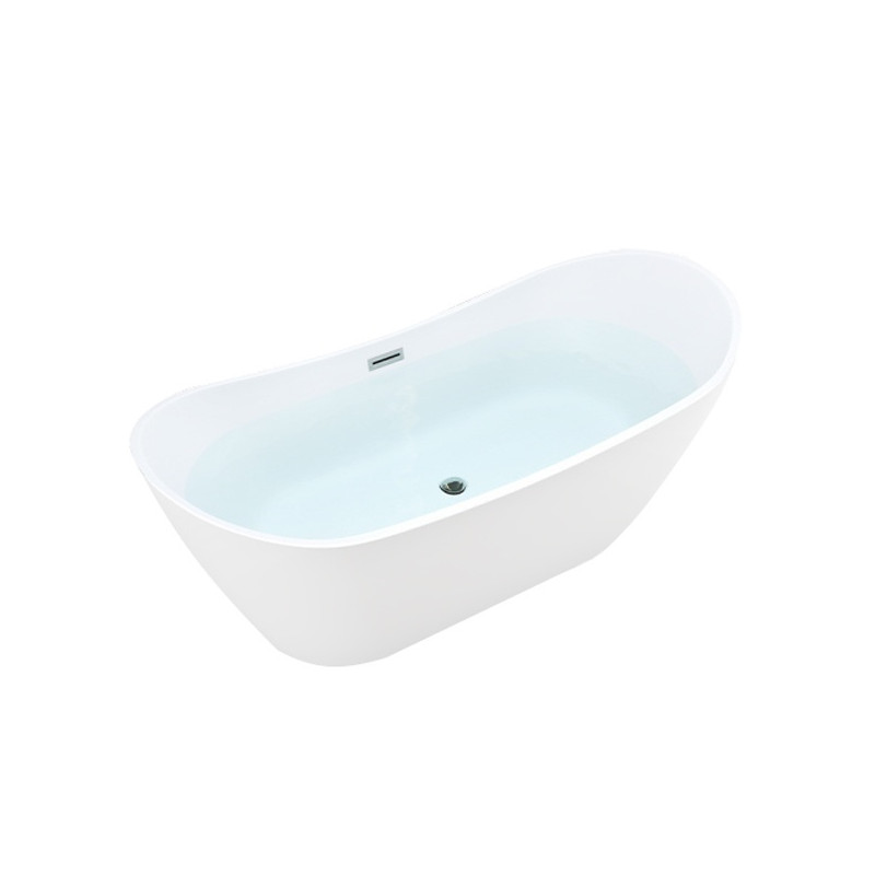 WANNA WOLNOSTOJĄCA RICA 513A BIAŁA PRZELEW CHROM 150x75 CM RICA-513A-150X75