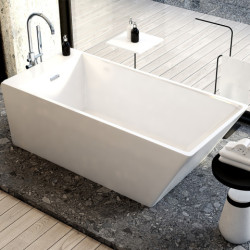 WANNA WOLNOSTOJĄCA RENO 515 BIAŁA PRZELEW CHROM 170x75 CM RENO-515-WH-170