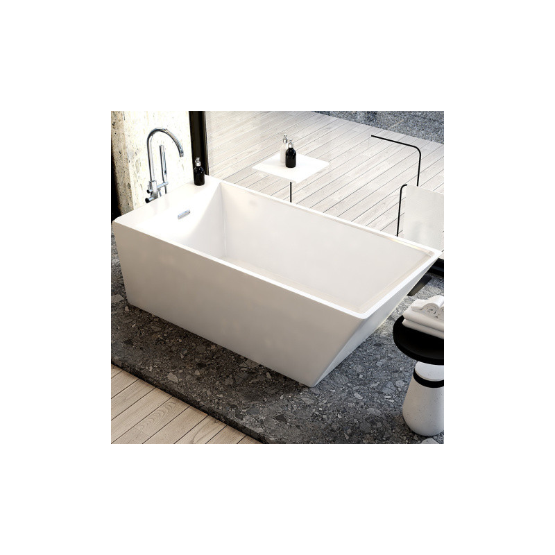 WANNA WOLNOSTOJĄCA RENO 515 BIAŁA PRZELEW CHROM 170x75 CM RENO-515-WH-170
