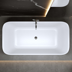 WANNA WOLNOSTOJĄCA VIANA 511B BIAŁA PRZELEW CHROM 160x80 CM VIANA-511B-160X80