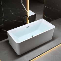 WANNA WOLNOSTOJĄCA PRZYŚCIENNA SOFIA 515A BIAŁA PRZELEW CHROM 140x75 CM SOFIA-515A-140X75