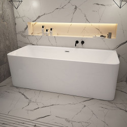 WANNA WOLNOSTOJĄCA PRZYŚCIENNA SOFIA 515A BIAŁA PRZELEW CHROM 140x75 CM SOFIA-515A-140X75