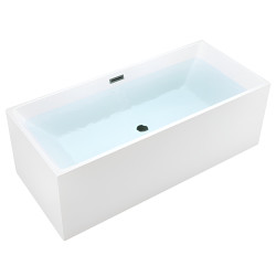 WANNA WOLNOSTOJĄCA PRZYŚCIENNA SANTA 507C BIAŁA PRZELEW CZARNY 170x75 CM SANTA-507C-P-BL