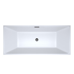 WANNA WOLNOSTOJĄCA PRZYŚCIENNA SANTA 507C BIAŁA PRZELEW CZARNY 170x75 CM SANTA-507C-P-BL