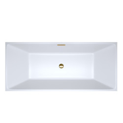 WANNA WOLNOSTOJĄCA PRZYŚCIENNA SANTA 507A BIAŁA PRZELEW ZŁOTY 150x75 CM SANTA-507A-P-GL