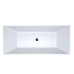 WANNA WOLNOSTOJĄCA PRZYŚCIENNA SANTA 507A BIAŁA PRZELEW CHROM 150x75 CM SANTA-507A-150X75