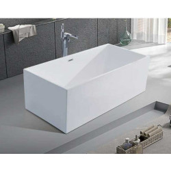 WANNA WOLNOSTOJĄCA PRZYŚCIENNA SANTA 507A BIAŁA PRZELEW CHROM 150x75 CM SANTA-507A-150X75