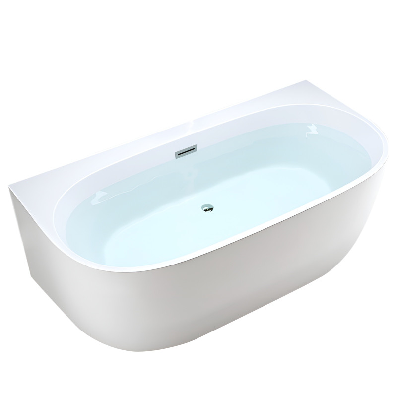 WANNA WOLNOSTOJĄCA PRZYŚCIENNA NORA 526D BIAŁA PRZELEW CHROM 170x85 CM NORA-526D-170X85