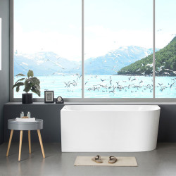 WANNA WOLNOSTOJĄCA PRZYŚCIENNA MERA 509B LEWA BIAŁA PRZELEW CHROM 150x75 CM MERA-509B-L-150X75