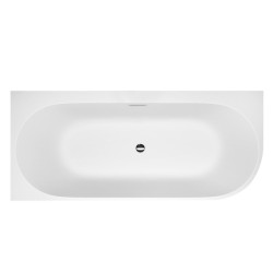 WANNA WOLNOSTOJĄCA PRZYŚCIENNA MERA 509B LEWA BIAŁA PRZELEW CHROM 150x75 CM MERA-509B-L-150X75