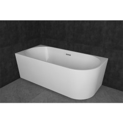 WANNA WOLNOSTOJĄCA PRZYŚCIENNA MERA 509B LEWA BIAŁA PRZELEW CHROM 150x75 CM MERA-509B-L-150X75