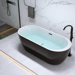 WANNA WOLNOSTOJĄCA PORTO 503B CZARNA PRZELEW CHROM 170x75 CM PORTO-503B-BL-170X75