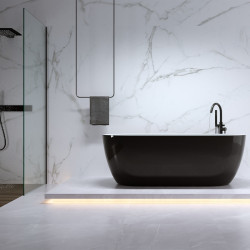 WANNA WOLNOSTOJĄCA PORTO 503B CZARNA PRZELEW CHROM 170x75 CM PORTO-503B-BL-170X75
