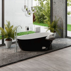 WANNA WOLNOSTOJĄCA PORTO 503B CZARNA PRZELEW CHROM 170x75 CM PORTO-503B-BL-170X75
