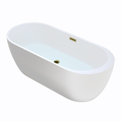 WANNA WOLNOSTOJĄCA PORTO 503B BIAŁA PRZELEW ZŁOTY 170x75 CM PORTO-503B-P-GL