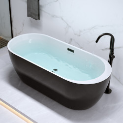 WANNA WOLNOSTOJĄCA PORTO 503A CZARNA PRZELEW CZARNY 150x75 CM PORTO-503A-BL-P-BL