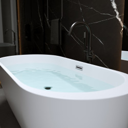 WANNA WOLNOSTOJĄCA PORTO 503A BIAŁA PRZELEW CHROM 150x75 CM PORTO-503A-150X75