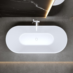 WANNA WOLNOSTOJĄCA LIZBONA 502C BIAŁA PRZELEW BIAŁY POŁYSK 170x80 CM LIZBONA-502C-P-WH