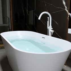 WANNA WOLNOSTOJĄCA LIZBONA 502C BIAŁA PRZELEW BIAŁY POŁYSK 170x80 CM LIZBONA-502C-P-WH