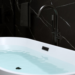 WANNA WOLNOSTOJĄCA LIZBONA 502A BIAŁA PRZELEW CZARNY 150x75 CM LIZBONA-502A-P-BL