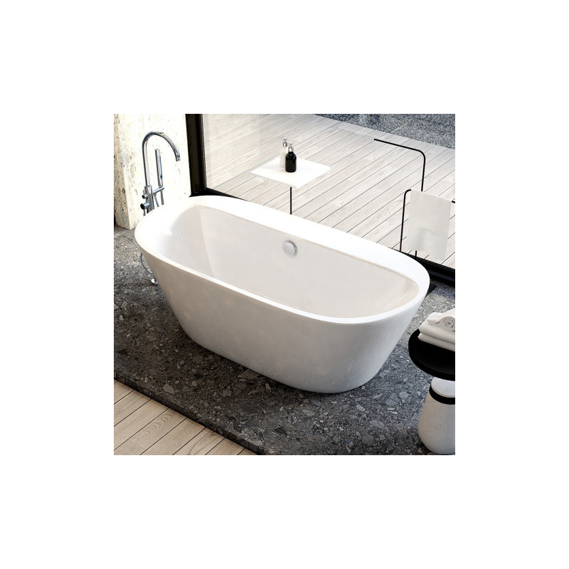 WANNA WOLNOSTOJĄCA LIRI 505C BIAŁA PRZELEW CHROM 170x75 CM LIRI-505C-170