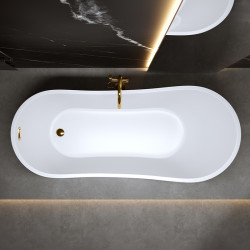 WANNA WOLNOSTOJĄCA FORTE 520C BIAŁA PRZELEW ZŁOTY 170x75 CM FORTE-520C-P-GL