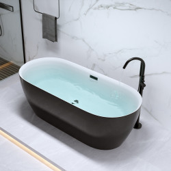 WANNA WOLNOSTOJĄCA CESANA 518C CZARNA PRZELEW CZARNY 170x75 CM CESANA-518C-BL-P-BL