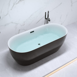 WANNA WOLNOSTOJĄCA CESANA 518C CZARNA PRZELEW CZARNY 170x75 CM CESANA-518C-BL-P-BL