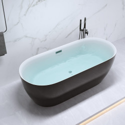 WANNA WOLNOSTOJĄCA CESANA 518C CZARNA PRZELEW CHROM 170x75 CM CESANA-518C-BL-170