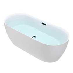 WANNA WOLNOSTOJĄCA CESANA 518C BIAŁA PRZELEW CZARNY 170x75 CM CESANA-518C-P-BL