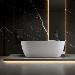 WANNA WOLNOSTOJĄCA CESANA 518C BIAŁA PRZELEW CHROM 170x75 CM CESANA-518C-170X75