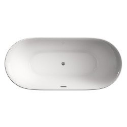 WANNA WOLNOSTOJĄCA CESANA 518C BIAŁA PRZELEW CHROM 170x75 CM CESANA-518C-170X75