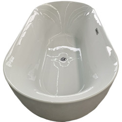 WANNA WOLNOSTOJĄCA CESANA 518C BIAŁA PRZELEW CHROM 170x75 CM CESANA-518C-170X75