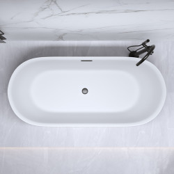 WANNA WOLNOSTOJĄCA CESANA 518B CZARNA PRZELEW CZARNY 160x75 CM CESANA-518B-BL-P-BL