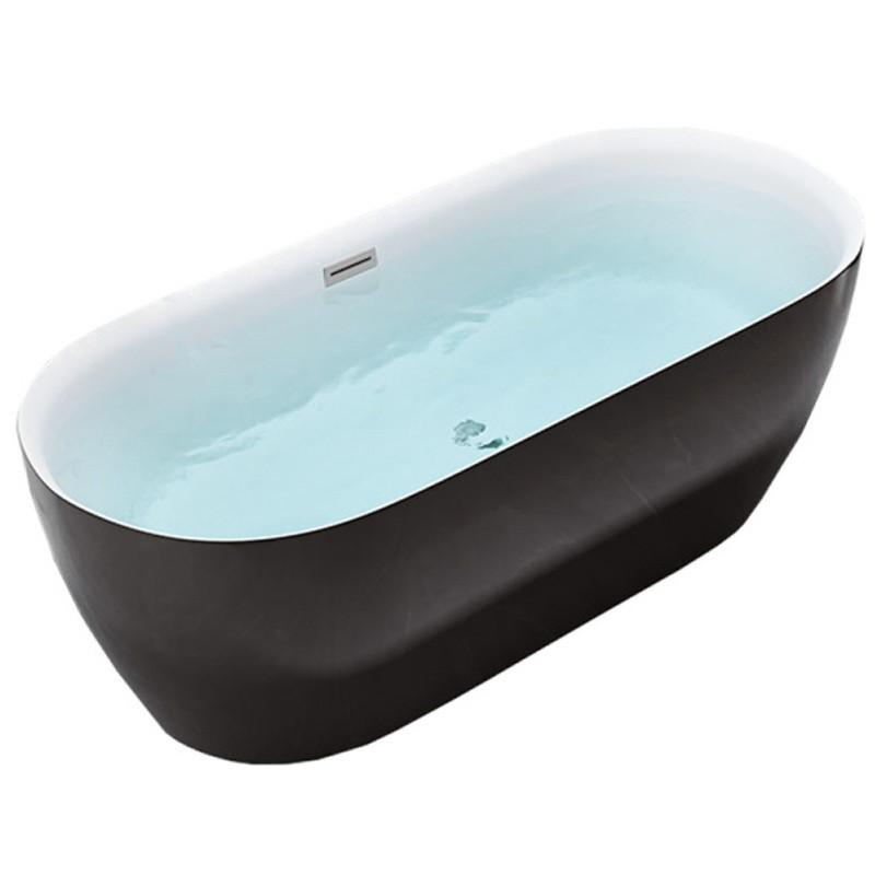 WANNA WOLNOSTOJĄCA CESANA 518B CZARNA PRZELEW CHROM 160x75 CM CESANA-518B-BL-160