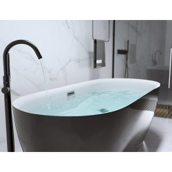 WANNA WOLNOSTOJĄCA CESANA 518B CZARNA PRZELEW CHROM 160x75 CM CESANA-518B-BL-160