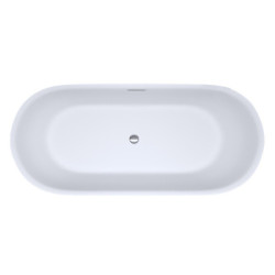 WANNA WOLNOSTOJĄCA CESANA 518B BIAŁA PRZELEW CHROM 160x75 CM CESANA-518B-160X75